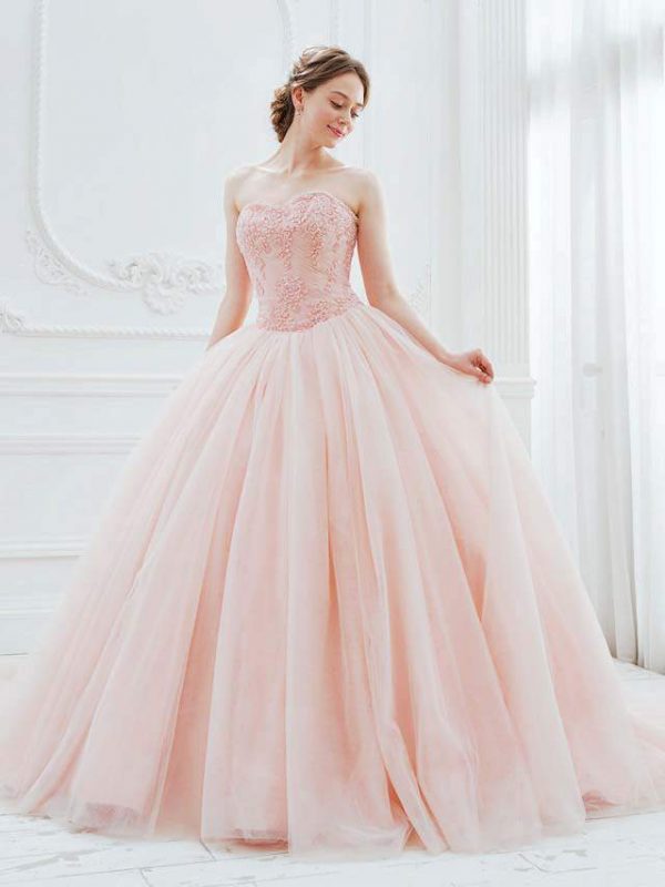 Emily エミリー スモーキーピンクのカラードレス ウエディングドレス Jp