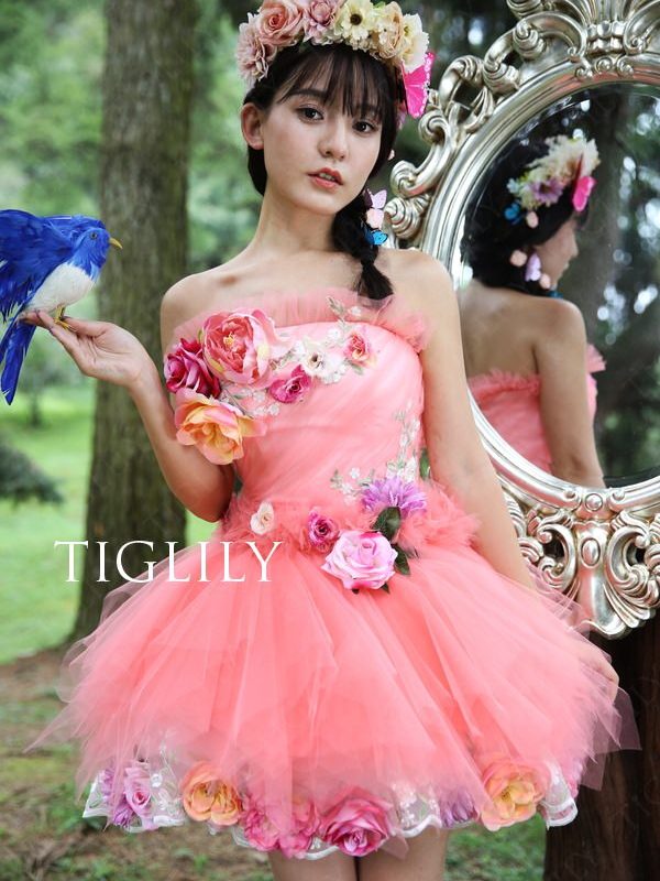 7色展開 お花の妖精のようなミニドレス ウエディングドレス Jp